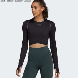 Best of Adidas Long Sleeve Crop Top XL Black